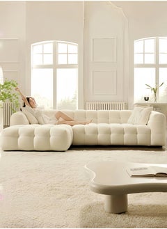 Generic Light Luxury Style Furniture L shape Sofa Set Beige Without Pillow  - Image 4