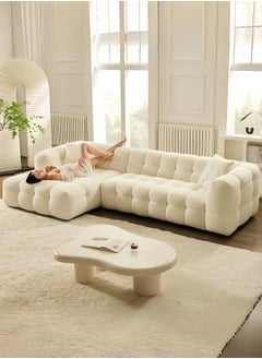 Generic Light Luxury Style Furniture L shape Sofa Set Beige Without Pillow  - Image 5