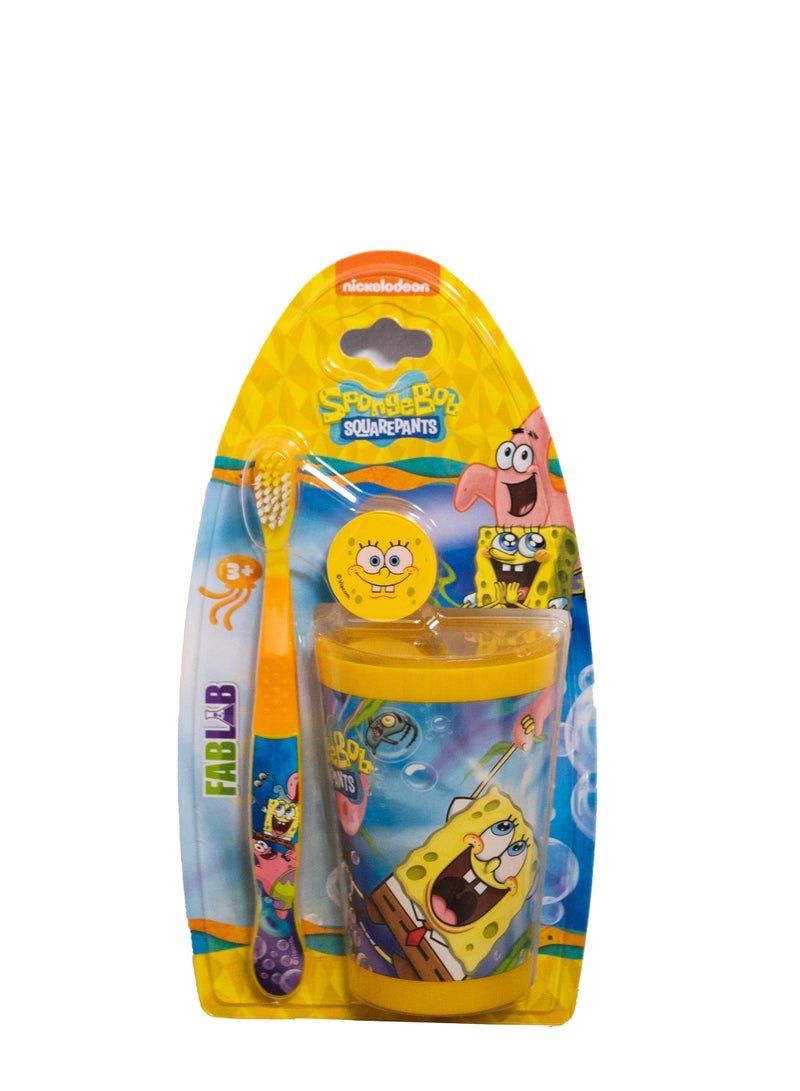 فاب لاب فرشاة أسنان FABLAB سبونج بوب مع كوب - Image 1