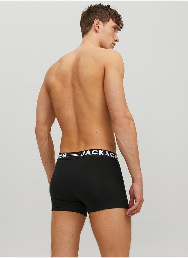 JACK & JONES - Pack of 3 - Logo Detail Solid Trunks - Image 1