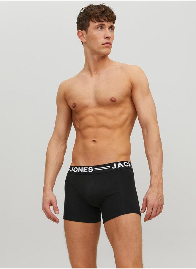 JACK & JONES - Pack of 3 - Logo Detail Solid Trunks - Image 1