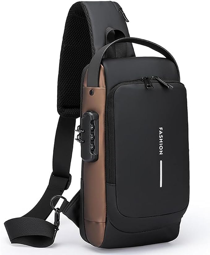 TEKCOOL Sling Bag For Man Women Waterproof Slim Unisex Crossbody Sling Bag with USB Charging Port Chest Backpack Men's Shoulder Bag,Travel Handbag, Hard Shell Anti-Theft Bag - Image 1