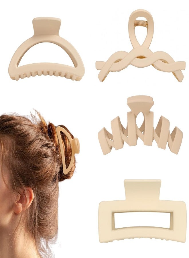 ANNACREATIONS ANNA CREATIONS 4 Pcs Korean Fashion Matte Hair Claw for Women Large & Medium Strong Hold Big Claw Flower Hair Clips for Thick, Thin Hair Accessories for Women & Girls - Image 1