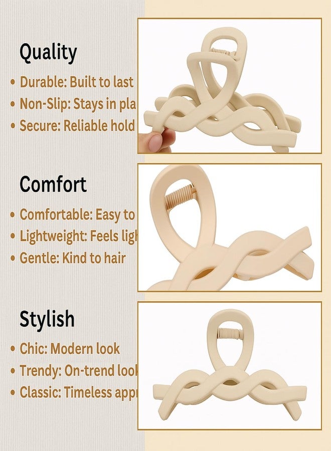 ANNACREATIONS ANNA CREATIONS 4 Pcs Korean Fashion Matte Hair Claw for Women Large & Medium Strong Hold Big Claw Flower Hair Clips for Thick, Thin Hair Accessories for Women & Girls - Image 3