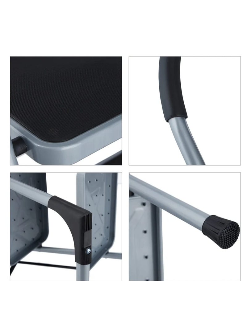 3-Step Foldable Metal Ladder with Anti-Slip Steps and Safety Handle for Home, Kitchen, and Heavy-Duty Use - Image 5