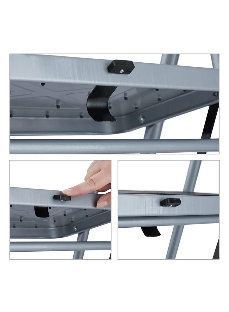 3-Step Foldable Metal Ladder with Anti-Slip Steps and Safety Handle for Home, Kitchen, and Heavy-Duty Use - Image 4