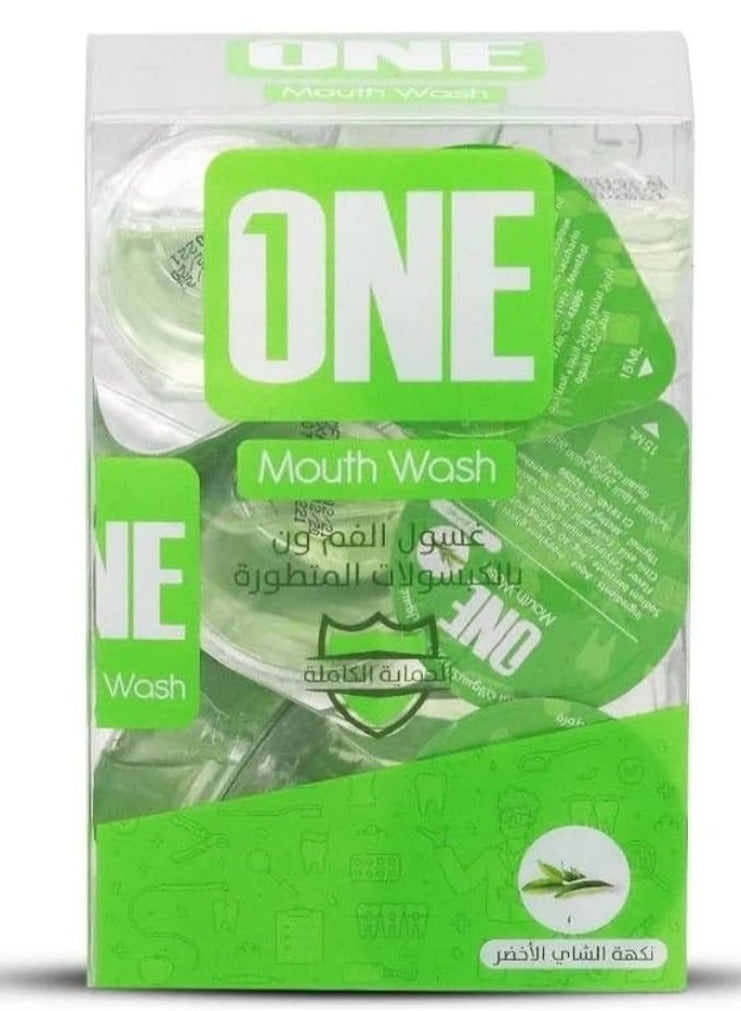 وان غسول الفم بالكبسولات المتطورة بنكهة الشاي الأخضر