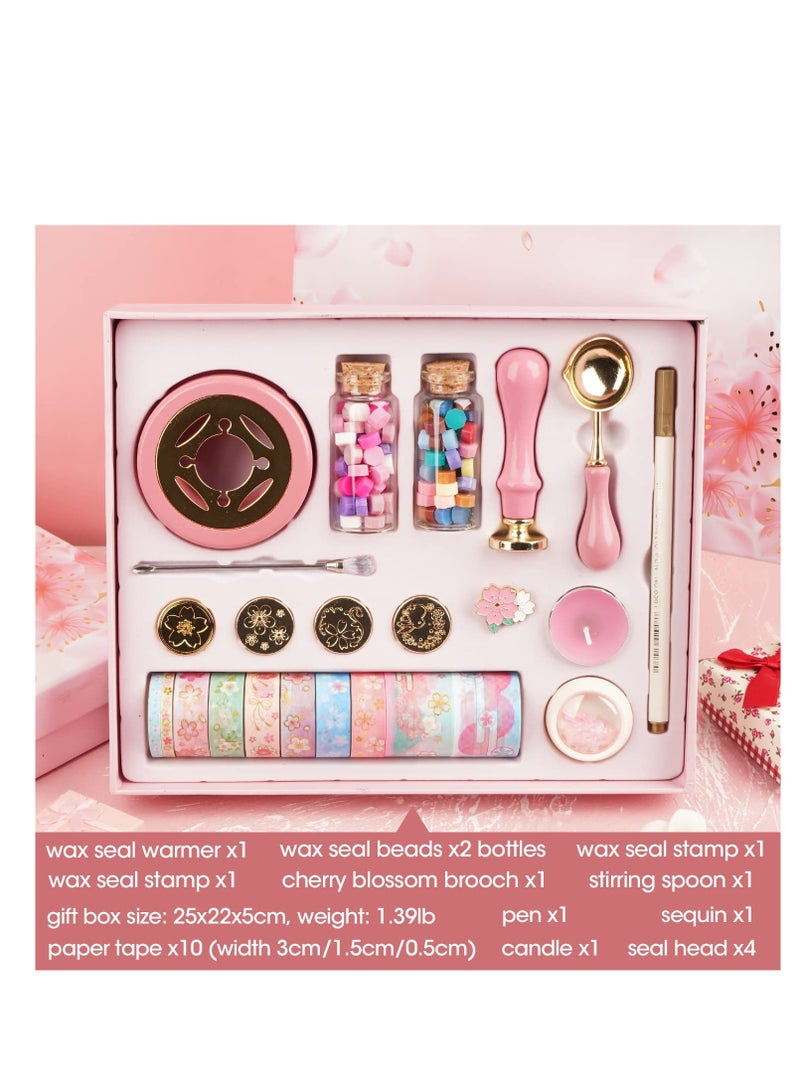 SYOSI Wax Seal Stamp Kit, Wax Seal Beads with Wax Seal Stamp, Sealing Wax Warmer, Wax Seal Metallic Pen, Wax Seal Kit with Gift Box, Birthday Gift and Decoration for Girls, Purple - Image 2