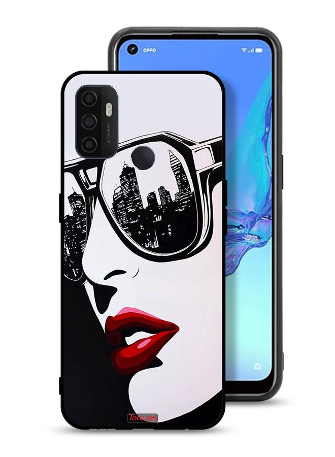 Tolwak Oppo A33 (2020) Protective Case Cover Girl Face Abstract Art - Image 1