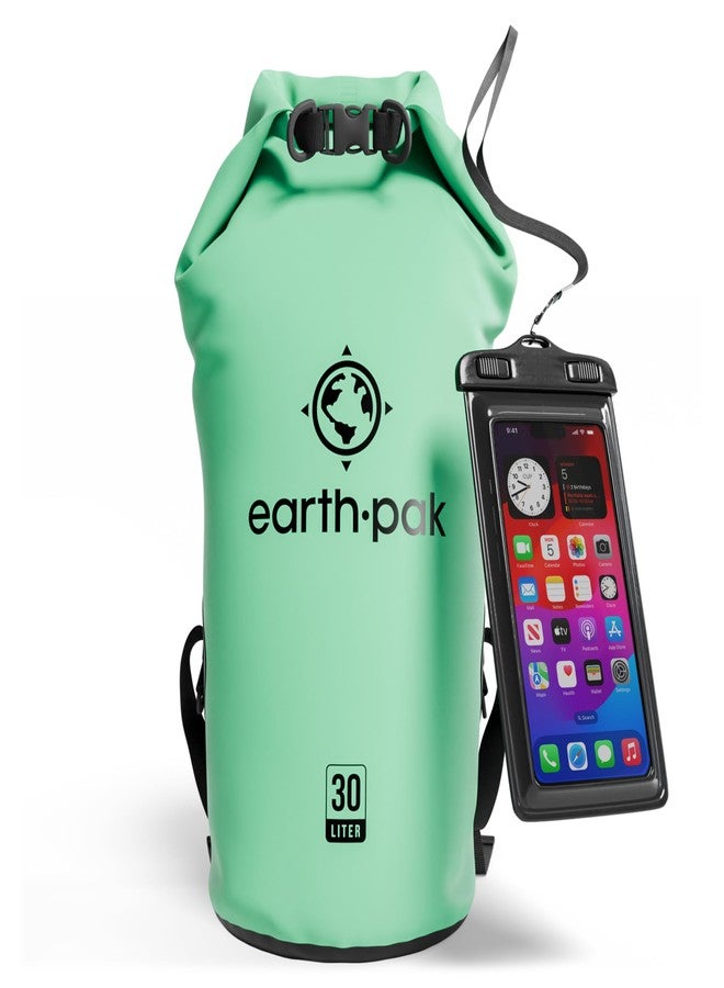 Earth Pak حقيبة ظهر مقاومة للماء من إيرث باك - حقيبة ظهر قابلة للطي مقاومة للماء تحافظ على جفاف معدات الكاياك مع حافظة هاتف مقاومة للماء - Image 1