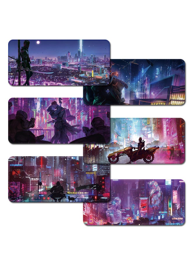 Generic - Cyberpunk Mouse Pad Oversized Computer Multi-Size Thickened Competitive Game Keyboard Pad Lock Edge Cool Table Pad-Color:120X60CM-Pattern:To Map Custom - Image 1