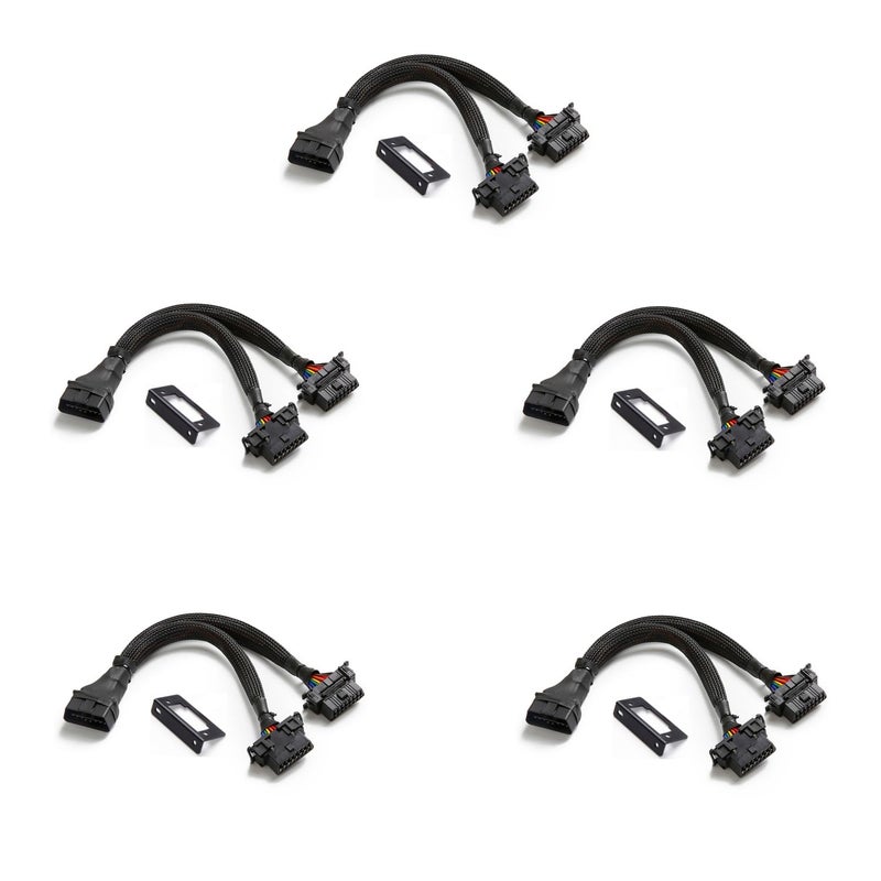 bbfly -B6 OBD II OBD2 16 Pin Splitter Extension 1x Male and 2X Female Extension Cable Adapter (1FT/30CM) (5 Pack) - Image 1