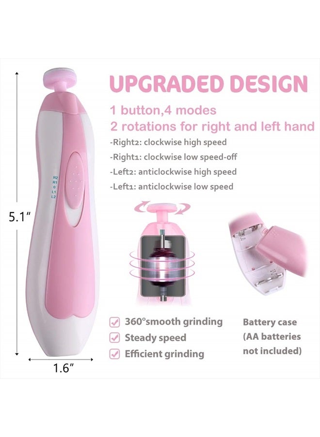 Consevisen Baby Nail Trimmer Electric Nail File Baby Nail Clippers, 20 in 1 Safe Nail Filer Grinder Kit for Newborn Infant Toddler Kids or Adults Toes Fingernails Care Trim Polish, Led Light and Grinding Heads - Image 3