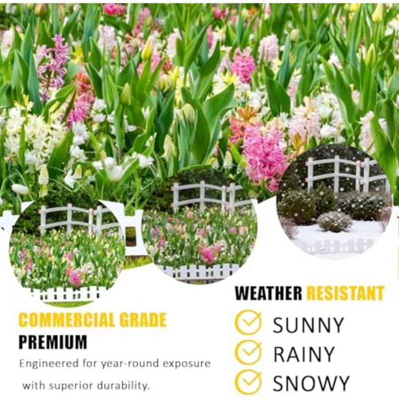 Garden Edging Border 33 FT x 4.6 IN Tall White Landscape Edging with 60 Stakes Flexible Plastic Lawn Edging for Yard, Flower Beds, Tree Rings, Walkways Garden Borders Square Profile - Image 5