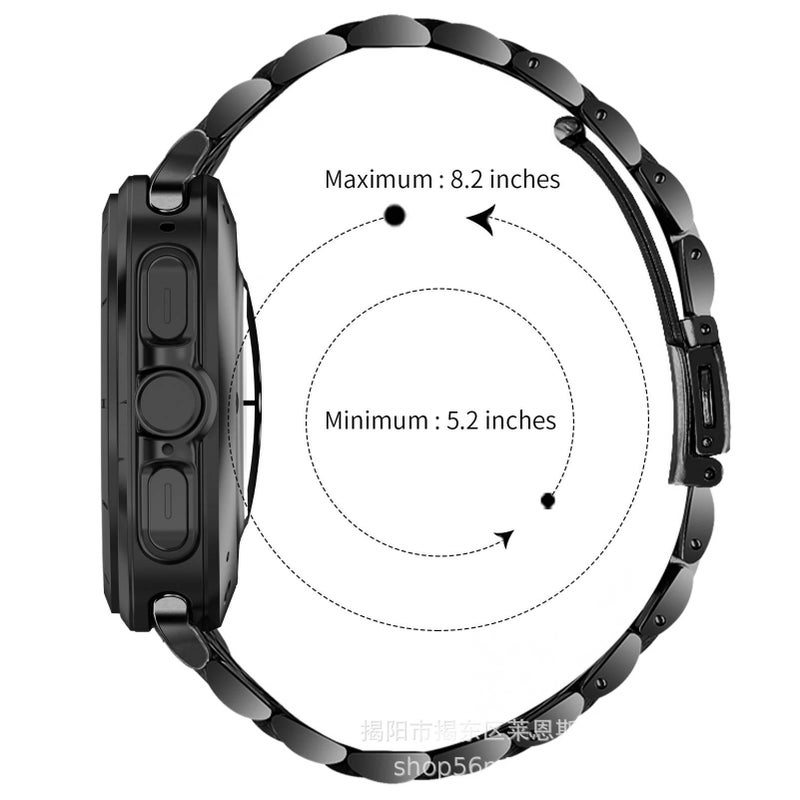 AD Silver Stainless Steel Link Smartwatch Band Compatible with Samsung Galaxy Watch 8 Classic with Adjustable Fit Replacement Strap for Daily Wear - Image 5