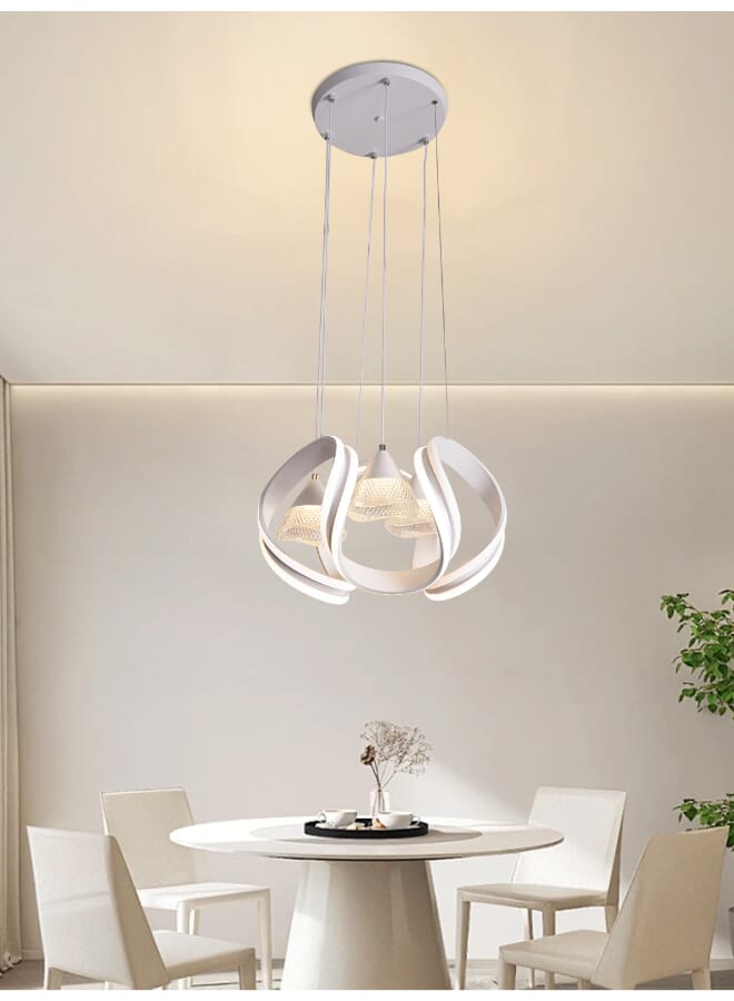 Best Power Modern LED Acrylic Chandelier 6939 - 3 Lighting Levels, 40W Spiral Shape with 3 LED Pendant Lamps, Adjustable Length up to 100 cm - Elegant Lighting for Living Rooms, Bedrooms, and Dining Spaces - Image 1