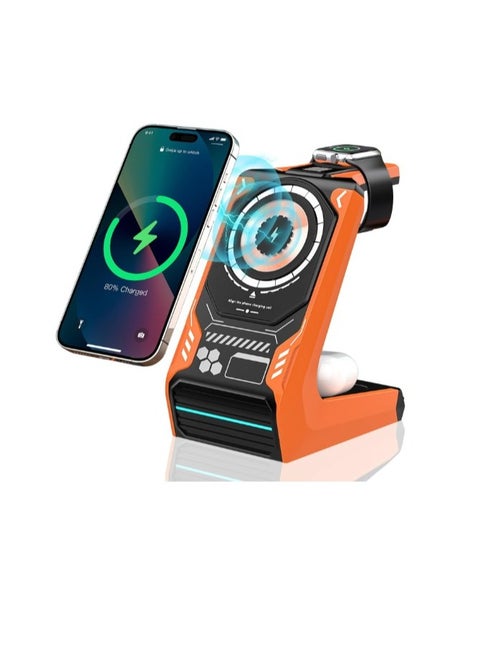 3 in 1 Wireless Charging Station  MagSafe Magnetic Charging Dock for Apple iPhone 15 14 13 12 Pro Pro Max Plus Mini   Fast Wireless Charging Stand