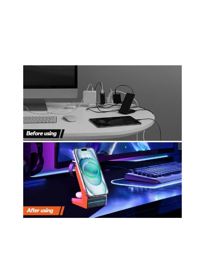 3 in 1 Wireless Charging Station  MagSafe Magnetic Charging Dock for Apple iPhone 15 14 13 12 Pro Pro Max Plus Mini   Fast Wireless Charging Stand