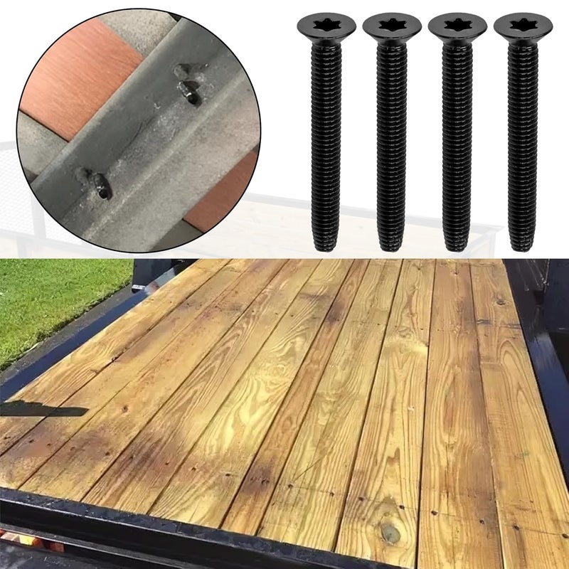 Dubbs Hardware 1/4-20 x 2 1/2'' - 100 pcs Trailer Deck Screws - Flat Head, Type F, Star Drive T-30, Torx Screws for Wood & Metal - Self-Tapping Screws x 100 Pcs - Image 5