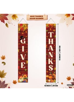 KATCHON KatchOn, Give Thanks Banner for Door - Xtralarge, 72x12 Inch | Thanksgiving Door Banner for Thanksgiving Door Decorations, Happy Thanksgiving Banner for Front Door | Thanksgiving Decorations Indoor  - Image 2