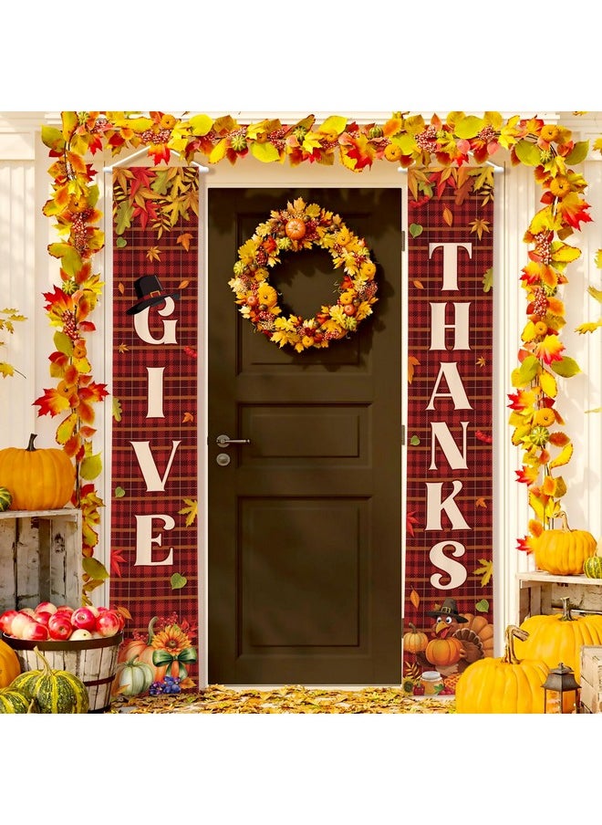 KATCHON KatchOn, Give Thanks Banner for Door - Xtralarge, 72x12 Inch | Thanksgiving Door Banner for Thanksgiving Door Decorations, Happy Thanksgiving Banner for Front Door | Thanksgiving Decorations Indoor  - Image 1