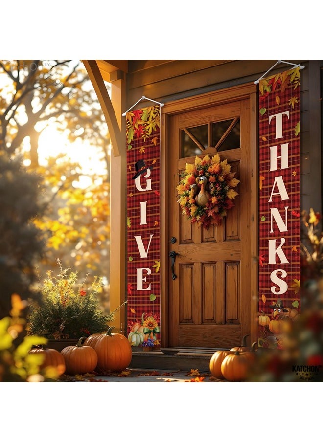 KATCHON KatchOn, Give Thanks Banner for Door - Xtralarge, 72x12 Inch | Thanksgiving Door Banner for Thanksgiving Door Decorations, Happy Thanksgiving Banner for Front Door | Thanksgiving Decorations Indoor  - Image 4