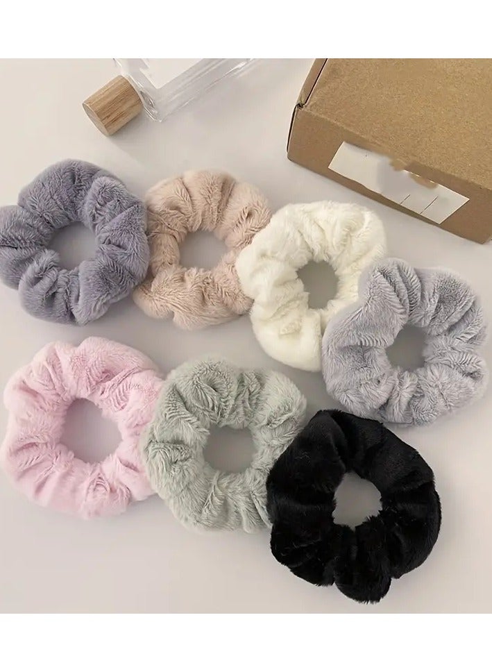 أوريتي 7 قطع أفخم الشعر الكبير صلبة لون ذيل الحصان حامل الشعر المرن حبل الشعر لطيف إكسسوارات الشعر للنساء - Image 1