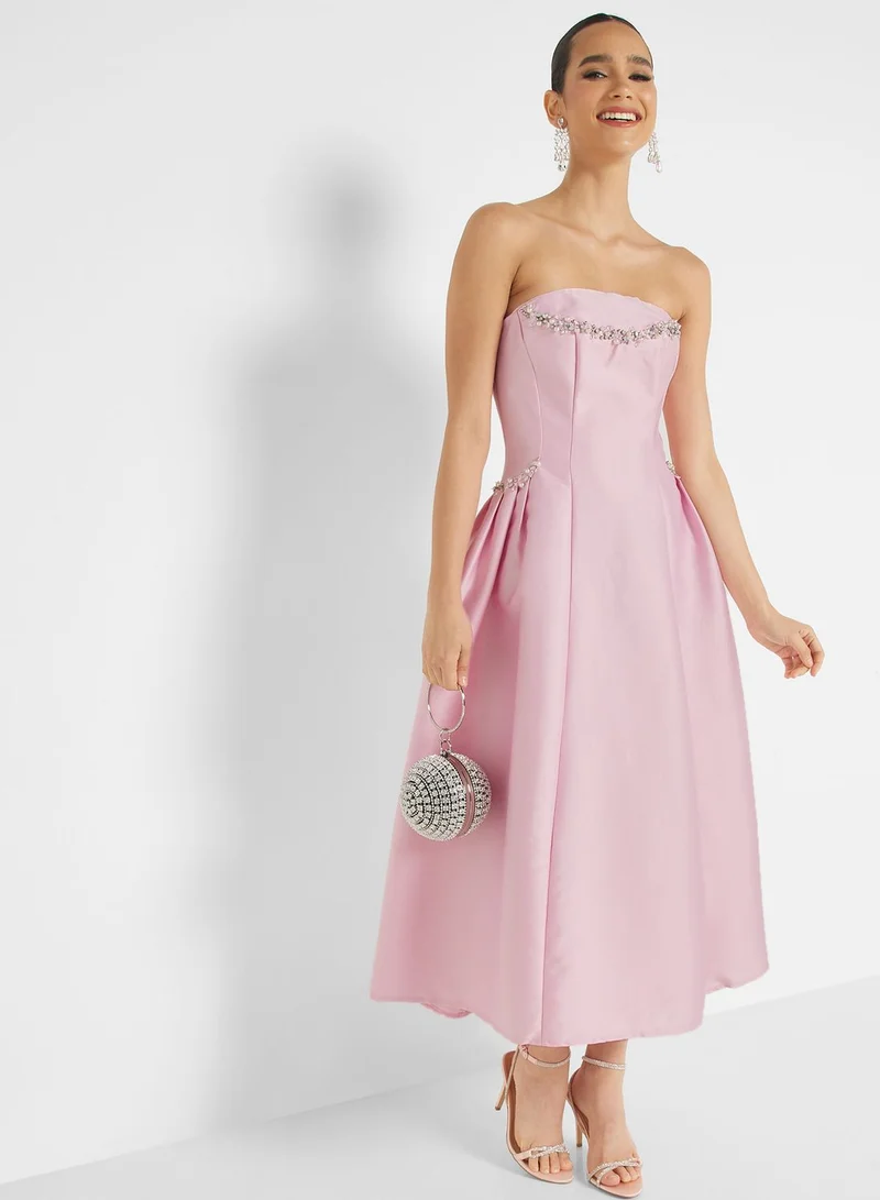 Femi9 Bardot Pleated Dress