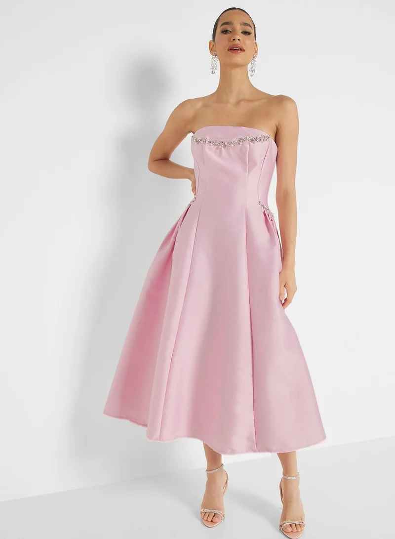 Femi9 Bardot Pleated Dress