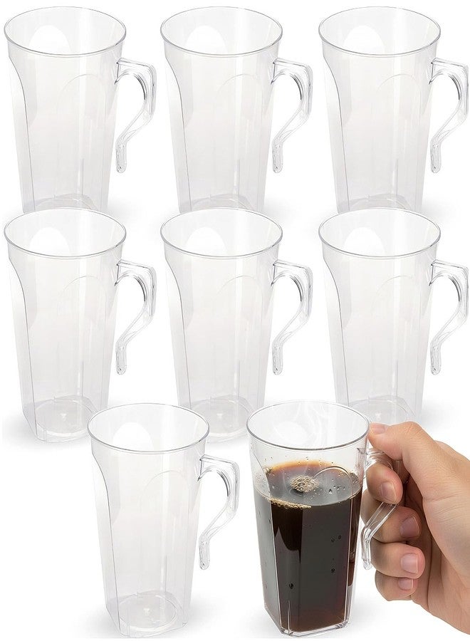 Blue Sky Clear Square 8.5oz Disposable Plastic Coffee Mugs - 8 Count | Elegant Transparent Cups for Hot and Cold Beverages, Parties, and Events - Image 1