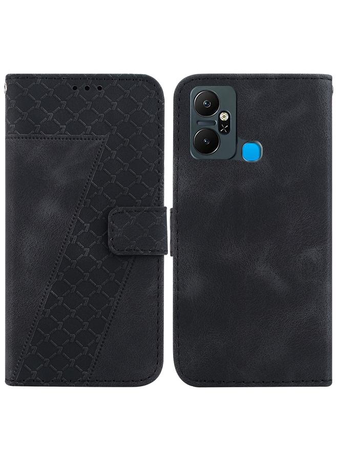 Zaboon Case For Infinix Smart 6 Plus Seven-shaped Embossed Leather Phone Case - Image 1