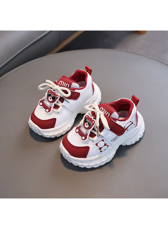 Children's Sneaker  Spring New Boys Bear Cartoon Running Shoes Girls Breathable Soft Bottom Father Shoes