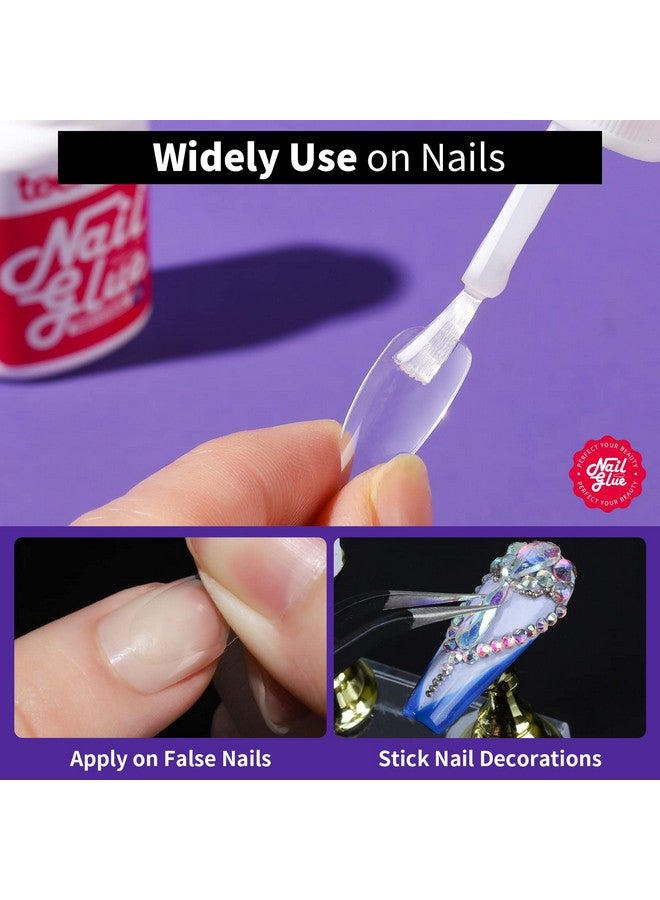 تينيتور غراء الأظافر للضغط على الأظافر، 3 عبوات من أفضل غراء الأظافر لنصائح الجل مع مبرد الأظافر، غراء أظافر قوي للغاية لفرشاة الأظافر المكسورة على غراء الأظافر للضغط على الأظافر - Image 4