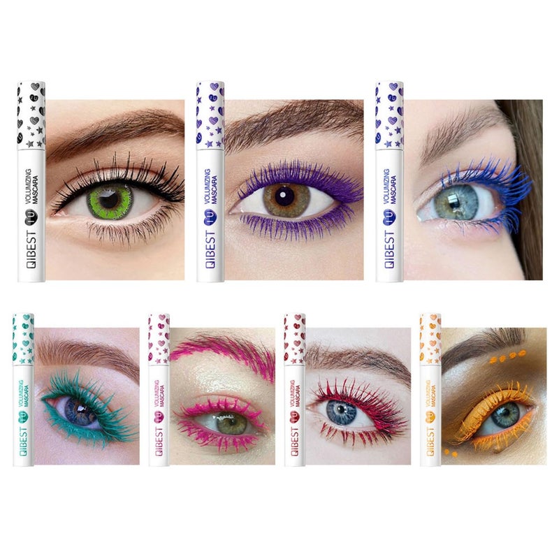 MAEPEOR Colored Mascara Set 7 Pack Longlasting Waterproof and Smudgeproof Mascara Kit Cruelty Free & Vegan Volume Eyelash (7 Colors Set 1) - Image 3