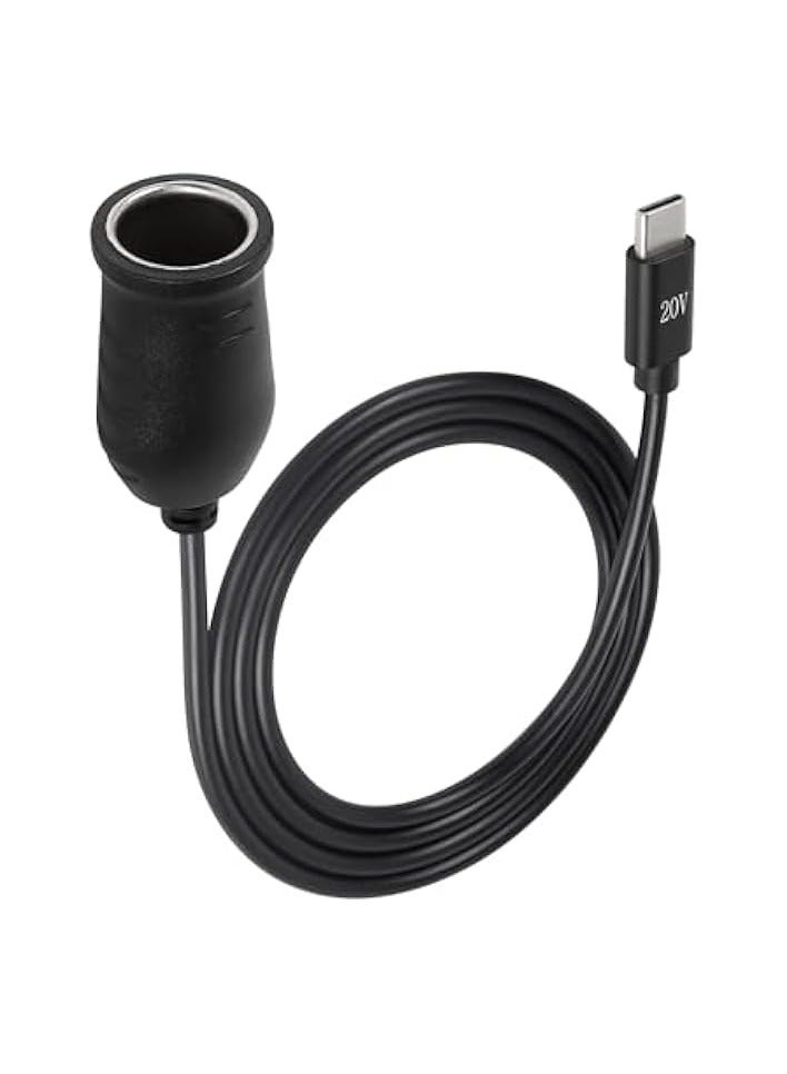 Green Tiger USB C to Lighter Adapter, 20V USB Type-C Male Plug to Lighter Adapter Cable, works with a 45W~100W PD USBC Charger, for Dash Cam, GPS, Car LED light Strips - Image 1
