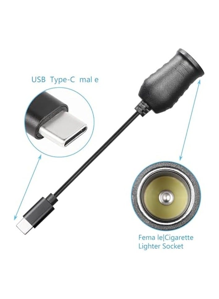 Green Tiger USB C to Lighter Adapter, 20V USB Type-C Male Plug to Lighter Adapter Cable, works with a 45W~100W PD USBC Charger, for Dash Cam, GPS, Car LED light Strips - Image 2
