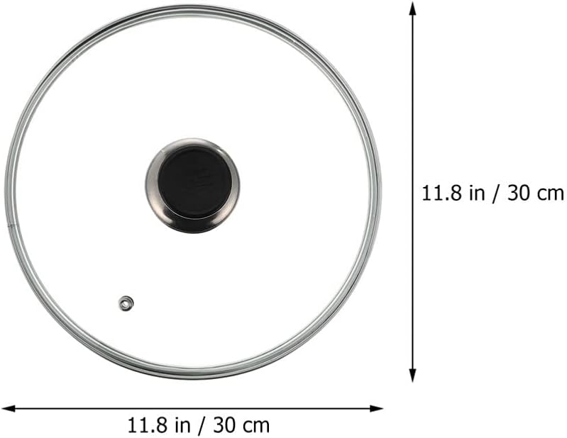 OSALADI Tempered Glass Lid with Bakelite Knob Pots Skillets Ventd Lid Heat Resistant Cookware Handle Universal Pans Pots Cover for Frying Pan Woks 30cm - Image 2