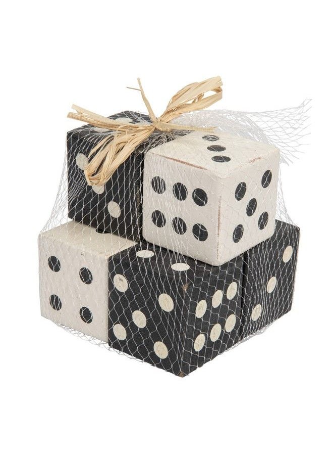 Creative Co-op Da0677 Decorative Mango Wood Dice (Set Of 6 Pieces) Black  - Image 2