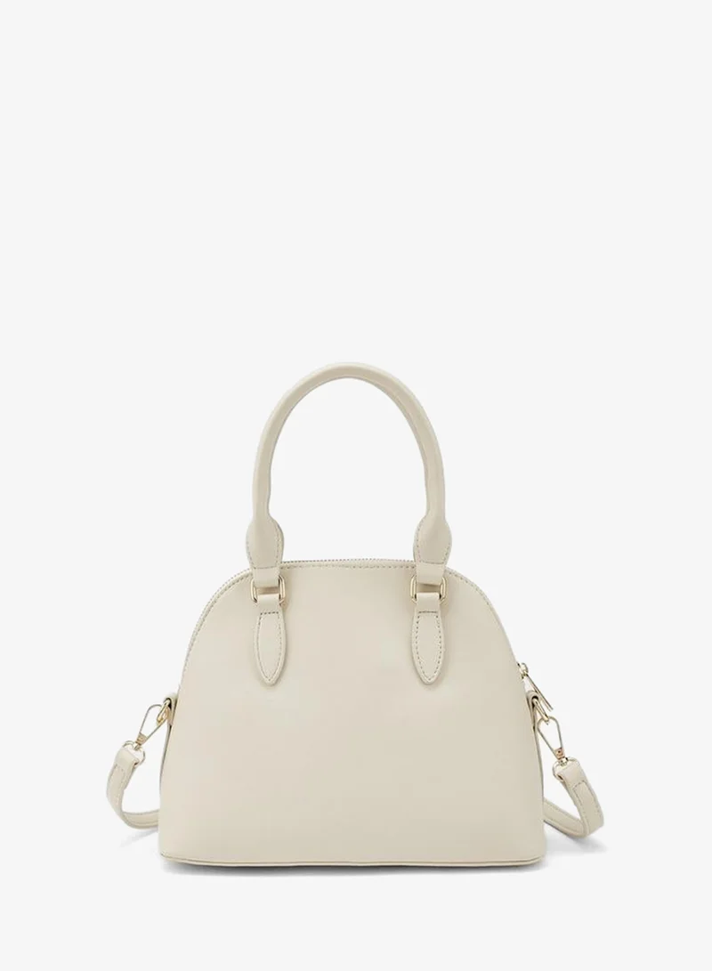 Flora Bella By Shoexpress CREAM Laser Cut Satchel Bag With Detachable Strap for Women | Best Price UAE