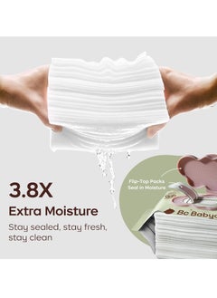 Babycare Babycare - Baby Wipes, Pack of 8 (80 pcs each), BPA-Free, Alcohol-Free, Hypoallergenic, Soft and Thick Wipes, Moisturizing Formula, Safe for Newborns, Gentle on Skin, Fragrance-Free, Non-Toxic, Dermatologist-Tested, Resealable Packs, Long-Lasting Supply, Ideal for Daily Use, Travel-Friendly  - Image 5