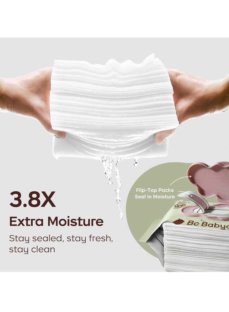 بيبي كير BC Babycare Cloud Moist Baby Wipes, Thick and XL, 99% Water, Ultra-Hydrating, Unscented, Hypoallergenic for Sensitive Skin, Biodegradable, 8 Packs x 80 Wipes, 640 Count - Image 5