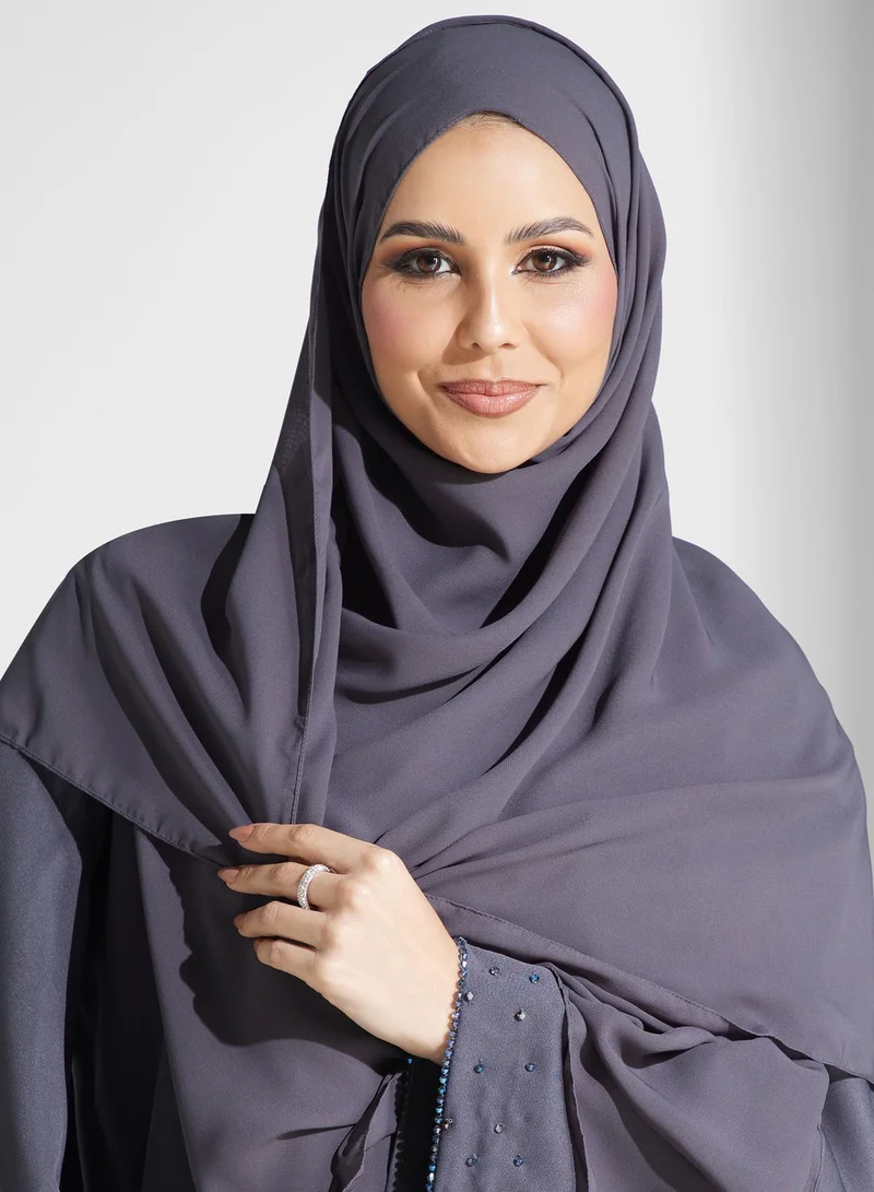 hayas closet Embellished Button Detail Abaya