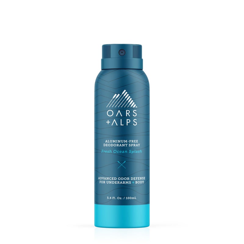 Oars + Alps Full Body Deodorant Spray for Men & Women, Aluminum Free Deodorant Men Spray, Dermatologist Tested, Clean Ingredients, Long Lasting, Odor Protection, Fresh Ocean Splash - Image 1