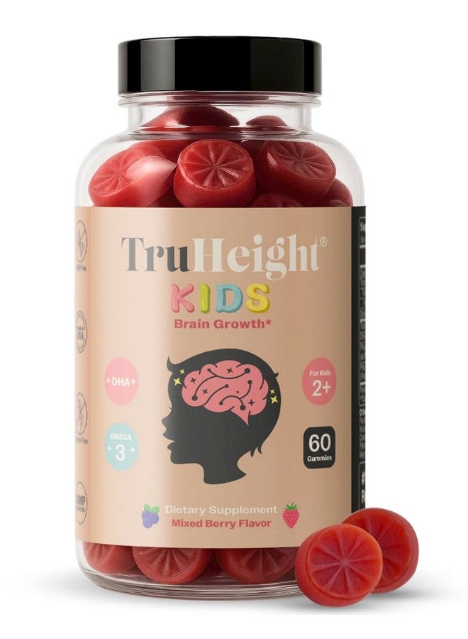 TruHeight Kids Brain Growth Gummies (Mixed Berry, Ages 2+) All Natural Kids & Toddler Vitamins - Omega-3, DHA Multivitamin - Brain & Memory Supplements - Vegan Vitamin, Gluten Free Supplement - Image 1