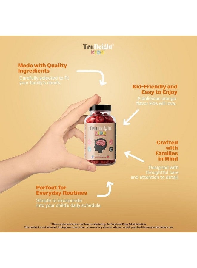 TruHeight Kids Brain Growth Gummies (Mixed Berry, Ages 2+) All Natural Kids & Toddler Vitamins - Omega-3, DHA Multivitamin - Brain & Memory Supplements - Vegan Vitamin, Gluten Free Supplement - Image 3
