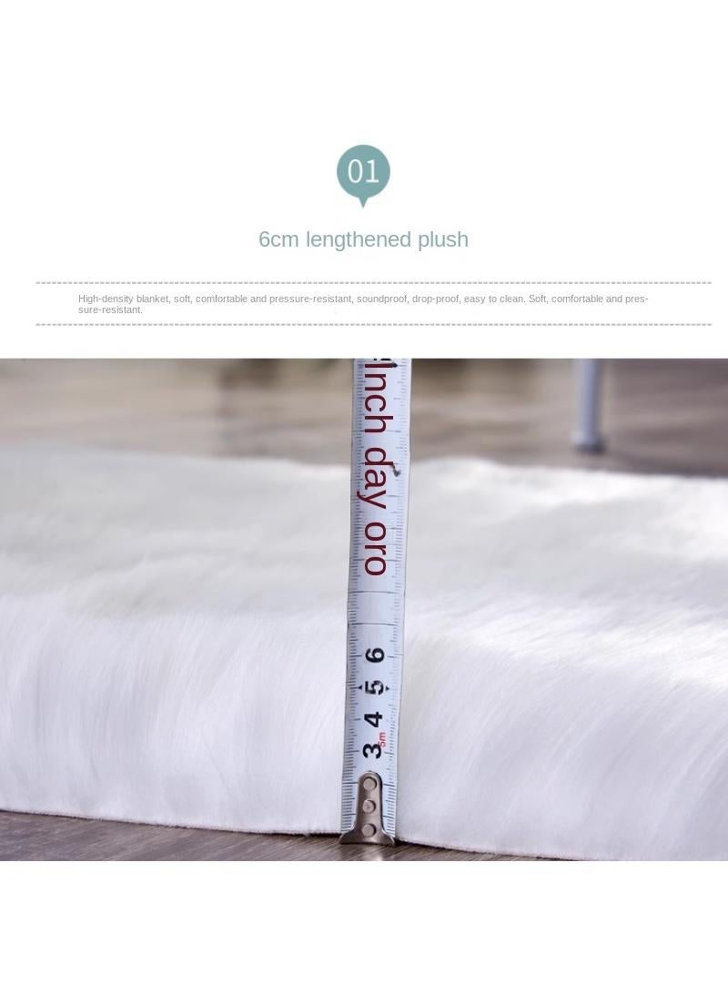 Oval plush carpet, living room sofa mat, bedroom bedside floor display window decoration 70*120cm - Image 2