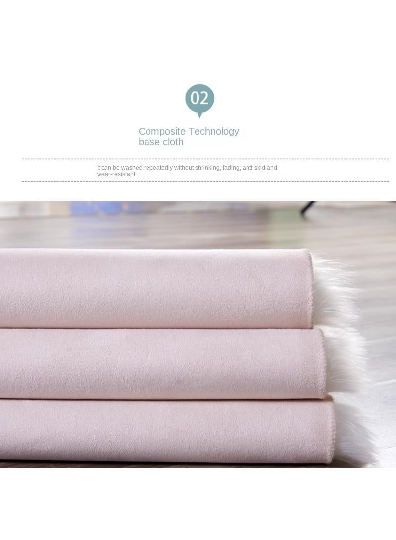 Oval plush carpet, living room sofa mat, bedroom bedside floor display window decoration 70*120cm - Image 3
