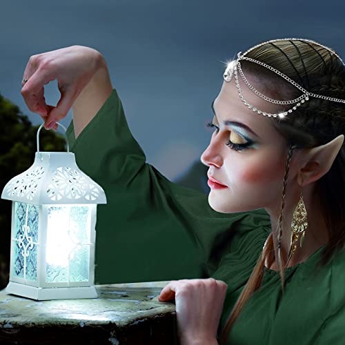 Jadive 5 Pcs Women Elf Renaissance Medieval Dress Traditional Irish Fairy Viking Costume Elf Ear for Halloween Cosplay Party(Small,Green, Black) - Image 5
