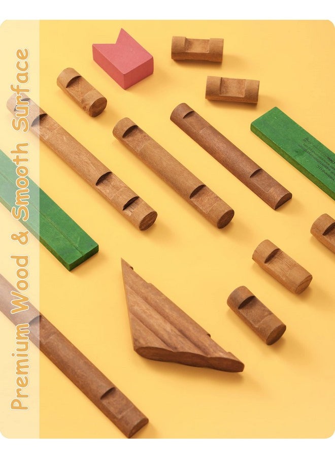 SainSmart Jr. - 300 Pcs Wooden Log Cabin Set Building House Toy For Toddlers, Classical Stem Construction Kit Compatible With Lincoln Logs For 3+ Kids - Image 1