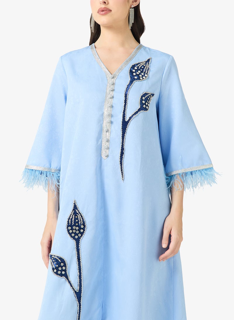 Khizana Embroidered Jalabiya - Image 3
